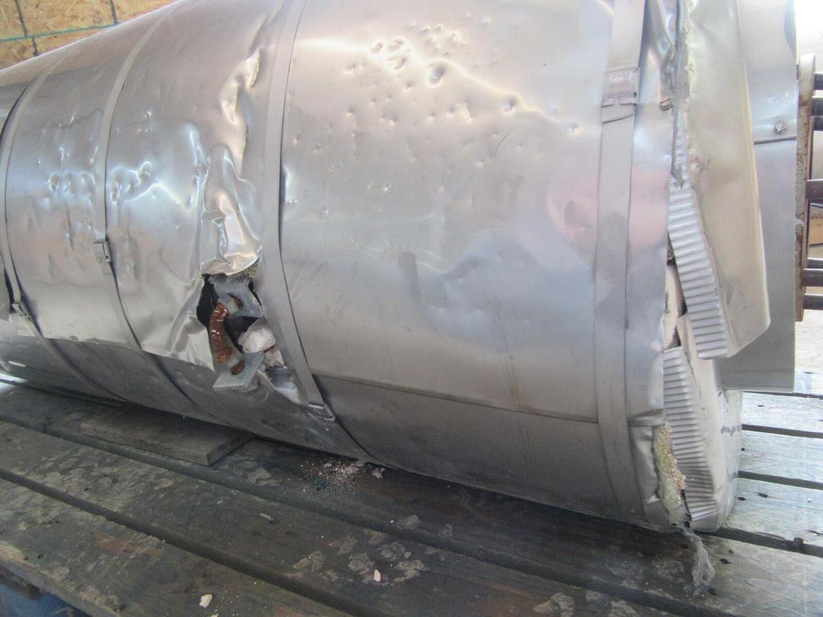 Used 5' FTHOSPITAL GRADE GENERATOR MUFFLER EXHAUST SILENCER ENCASED 4" INLET OUTLET