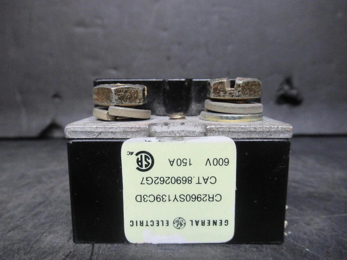 Used GENERAL ELECTRIC TERMINAL BLOCK 8690262G7 600 VOLT 150 AMP CR2960SY139C3D