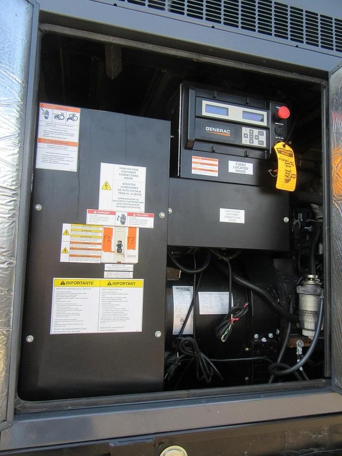 Used 30 KW DIESEL GENERATOR GENERAC 120/240 VOLT ONLY 305 HRS SOUND ENCLOSED VIDEO
