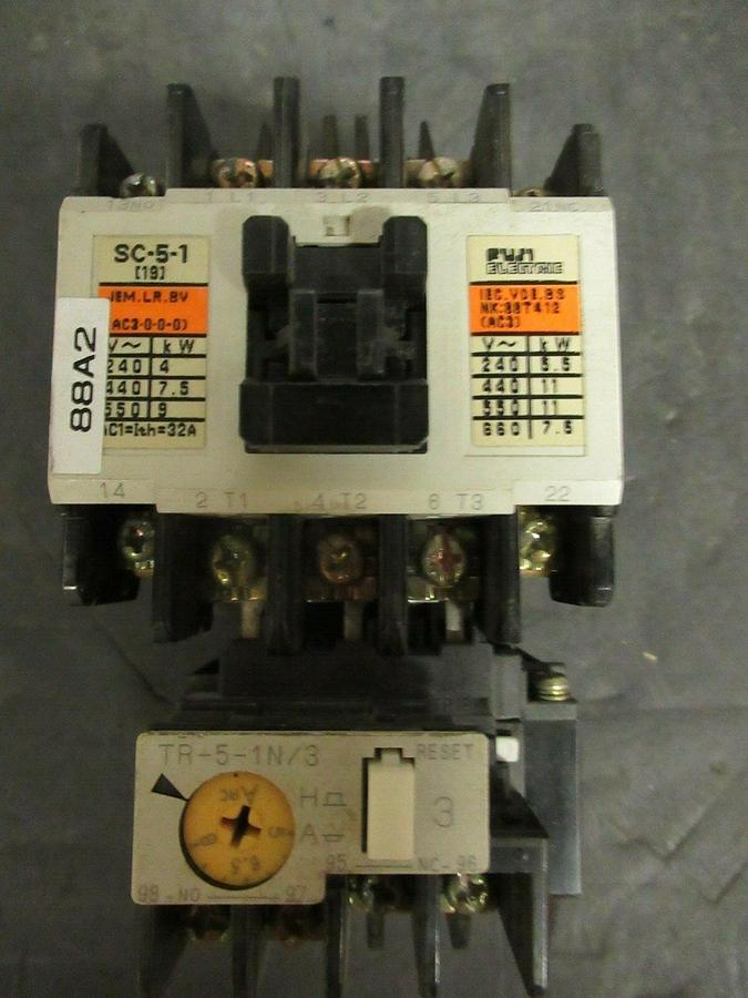 Used 20 AMP FUJI STARTER SC20AA  600 VAC 10 HP W/ TR20D OVERLOADS **WARRANTY**