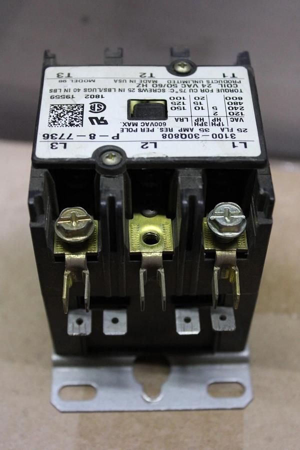Used PRODUCTS UNLIMITED CONTACTOR 3100-30Q808 600 VAC 25 AMP 20 HP *WARRANTY*