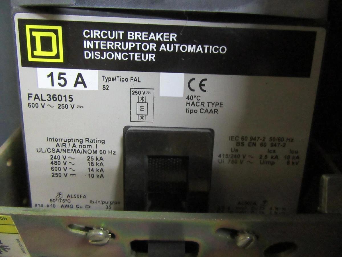 Used SQUARE D COMBINATION STARTER 8539SBG2 W/ 8536SBO2S 15 AMP 600 VAC SIZE 0