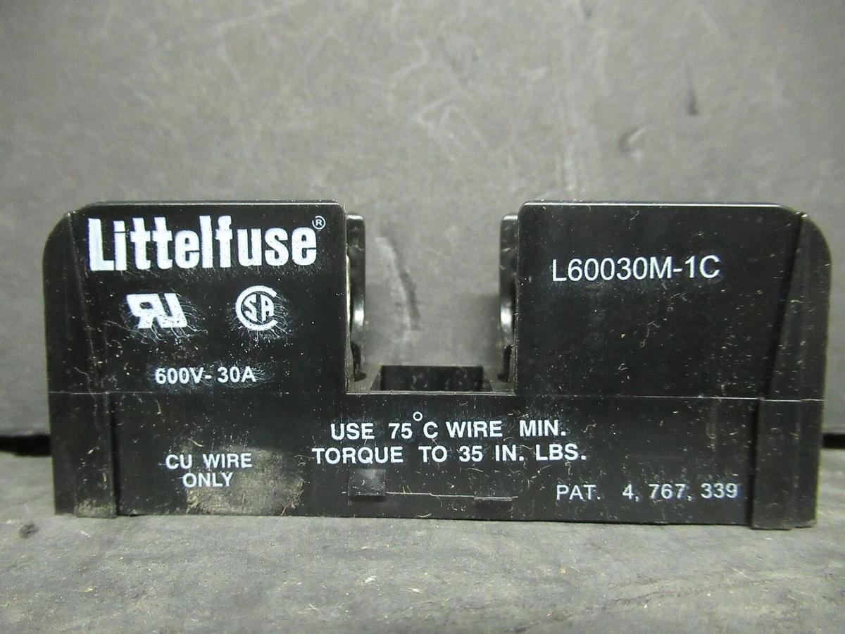 Used (3) LITTELFUSE FUSE LUG SET L60030M-1C 600 VOLTS 30 AMP **WARRANTY INCLUDED!**