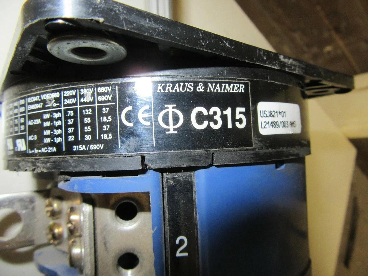 Used KRAUS & NAIMER 240 A C315 MULTI-POLE ROTARY DRUM SWITCH W/ A11 AUX 75 HP 480 VAC