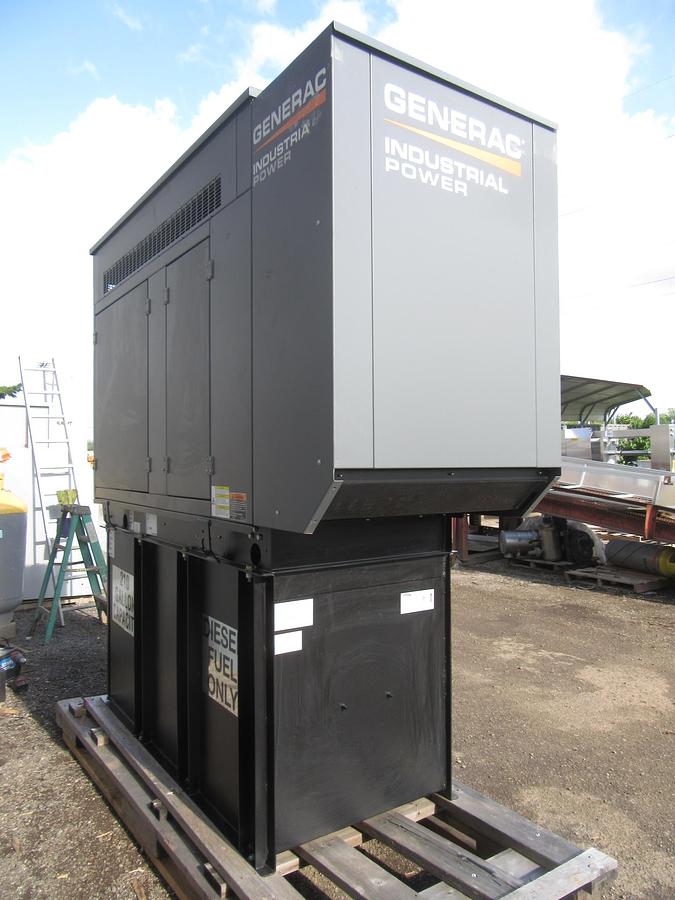 Used 50 KW DIESEL GENERATOR GENERAC 120/240V FPT BRAND NEW SOUND ENCLOSED VIDEO 50 KW