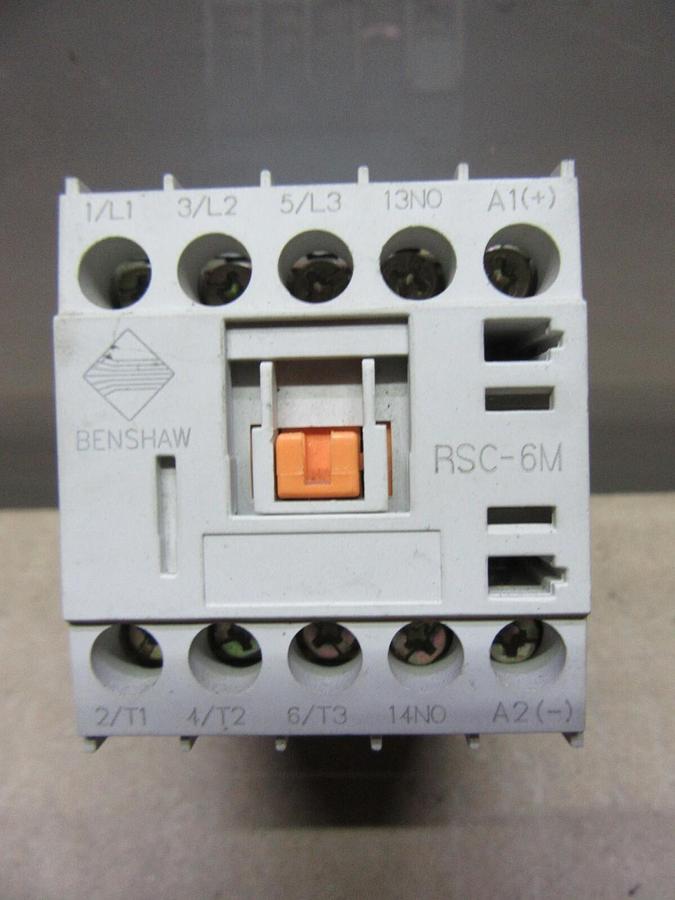 Used LOT OF 2 BENSHAW CONTACTOR RSC-6M 600 VAC 20 AMP 3-POLE 3-PHASE 3 HP