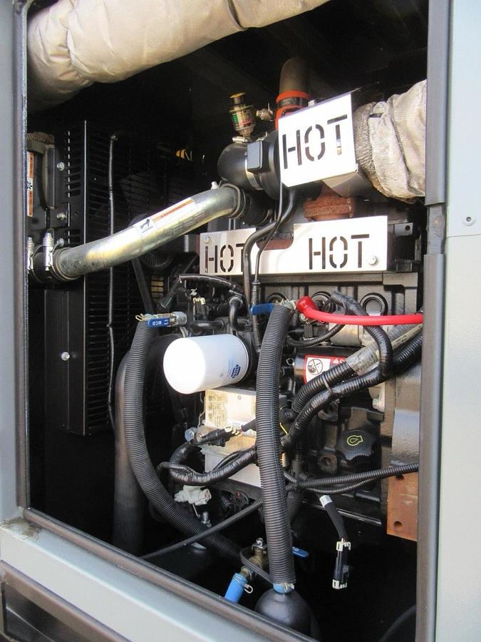 Used 48 KW DIESEL GENERATOR GENERAC 120/240 VOLT 393 HRS SOUND ENCLOSED VIDEO 50 KW