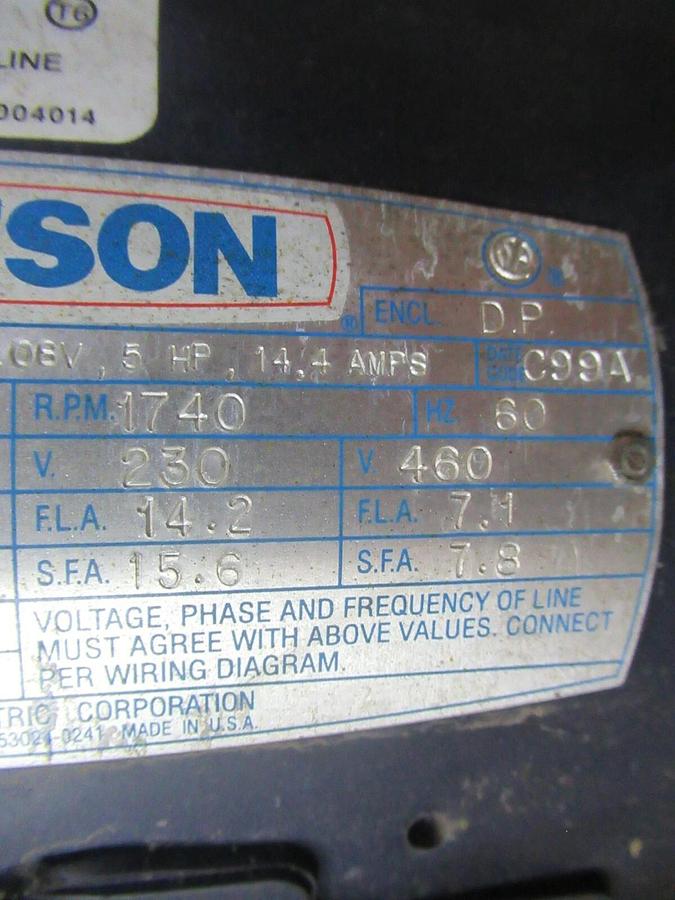 NEW 48" LOREN COOK TUBULAR AXIAL FAN CAST ALUM BLADES 5HP 230 / 460 V 1750 RPM