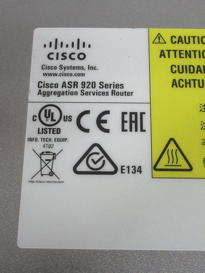 Used CISCO ASR 920 SERIES AGGREGATION SERVICES ROUTER ASR-920-4SZ-D V01 2/4-10 GE