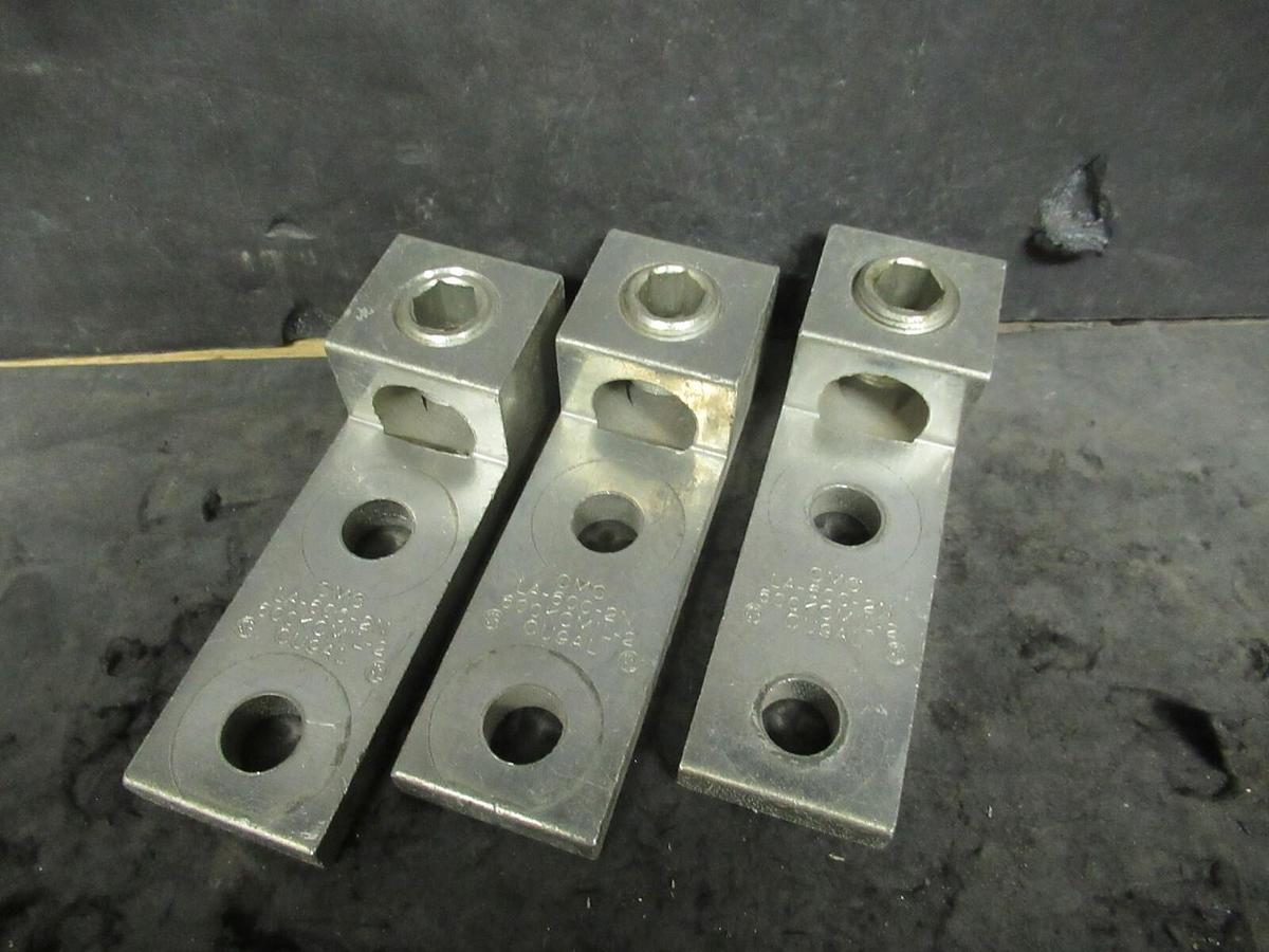 Used 3 QTY CMC LA-600-2N 1 SINGLE BARREL MECHANICAL CONNECTOR LUGS TAP 600 KCMIL - 2