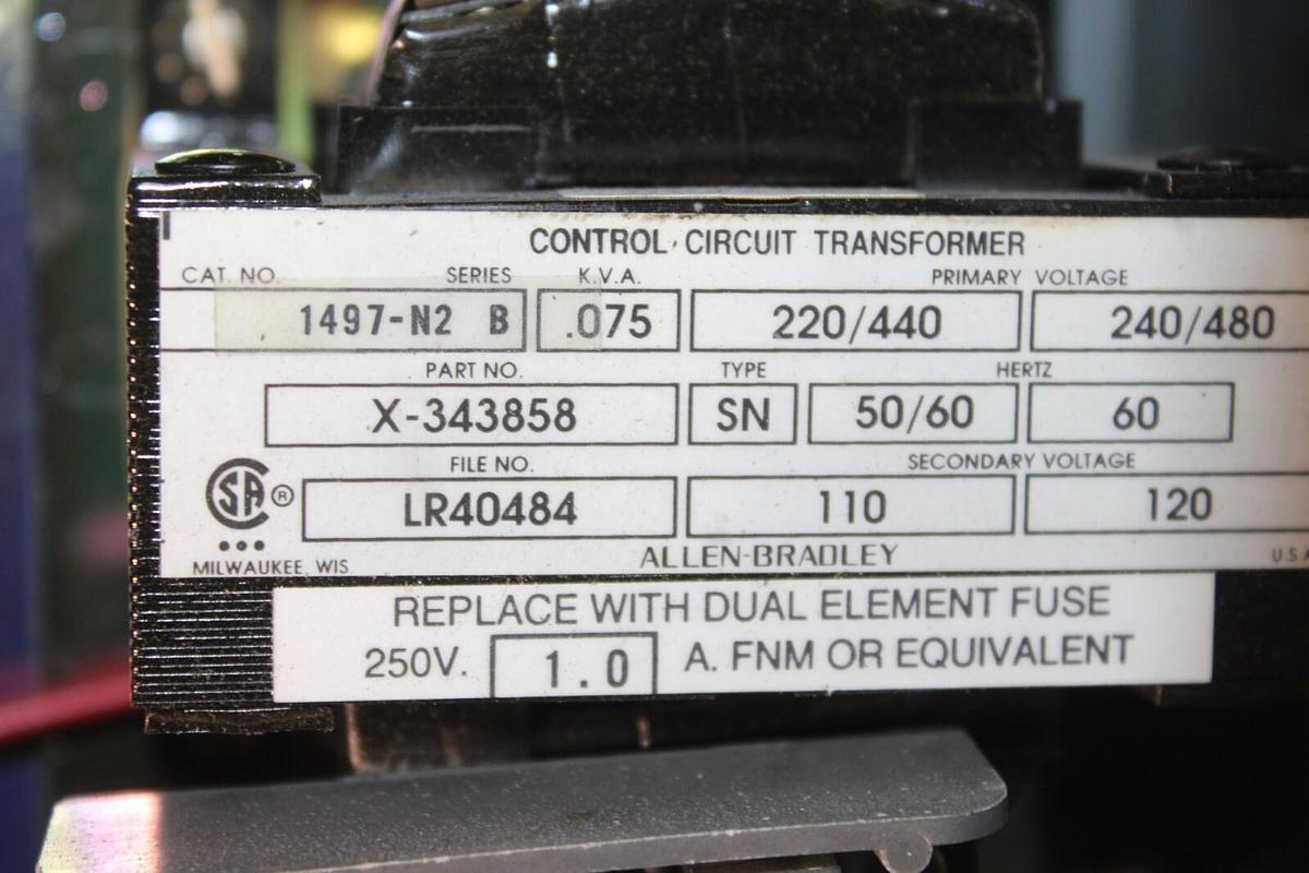 Used ALLEN BRADLEY COMBINATION STARTER 512-AJB-6P-24R TYPE 12 NEMA 0 600V 5 HP