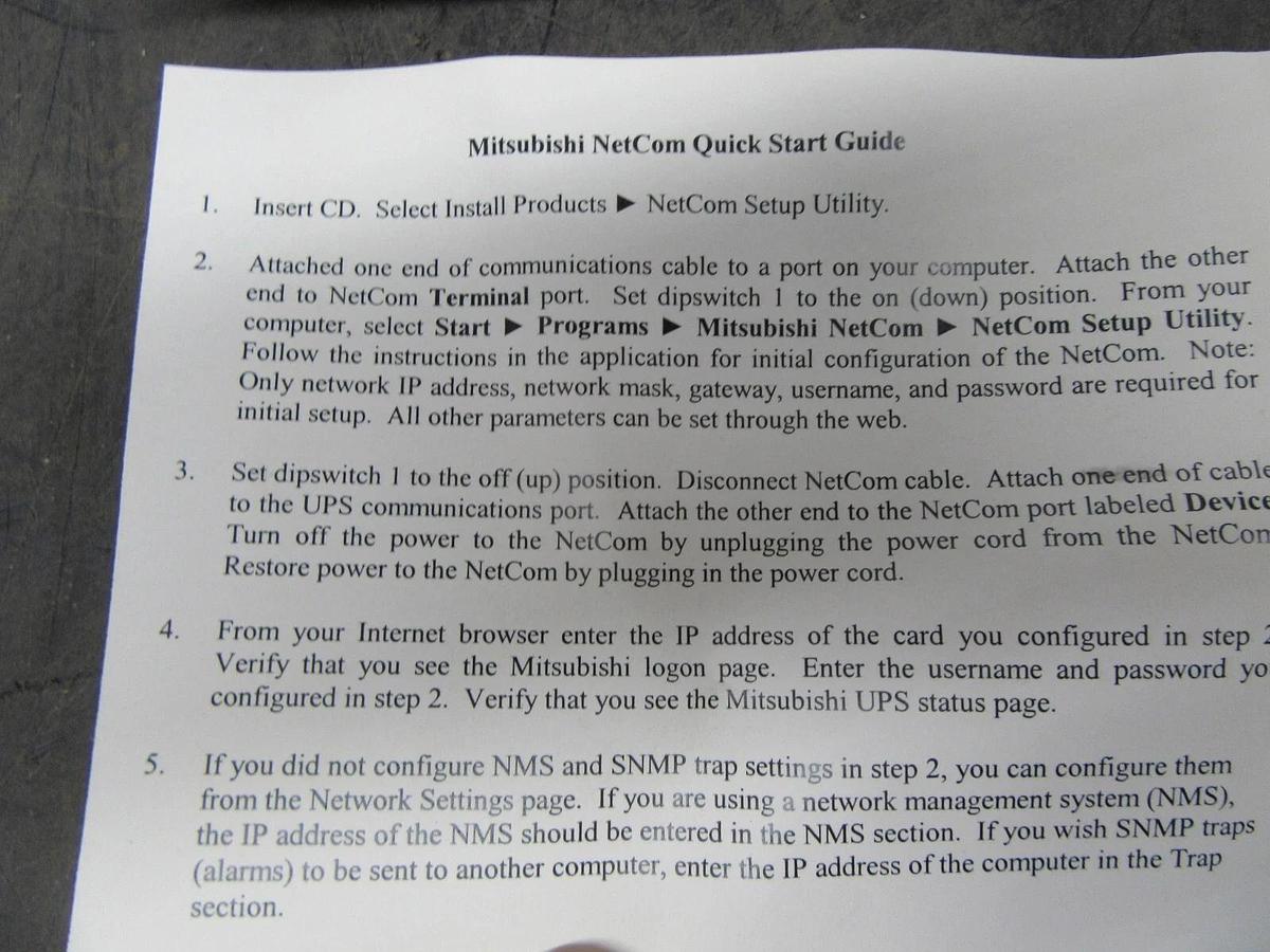 MITSUBISHI SINETICA NETCOM-S ZANCSI-02 9-15 VOLT 250 mA NET CONTROLLER