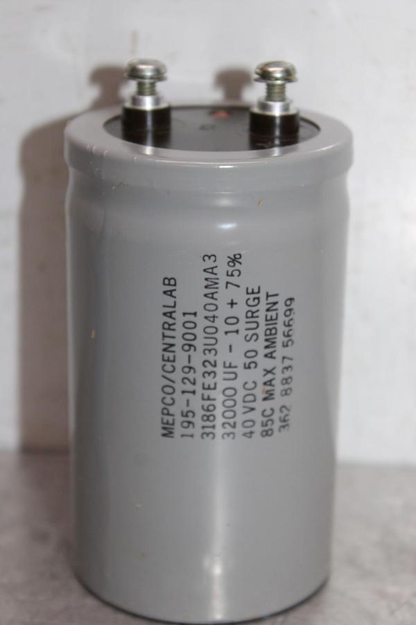 NIB MEPCO CENTRALAB CAPACITOR 3186FE323U040AMA3 32000 uF -10% +75% 40 VDC