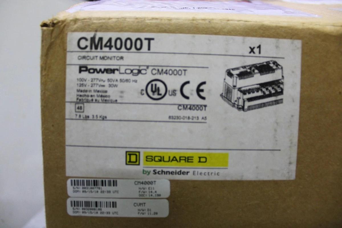 SQUARE D POWERLOGIC CIRCUIT MONITOR CM4000T 277 VAC 50 VA W/ CVMT