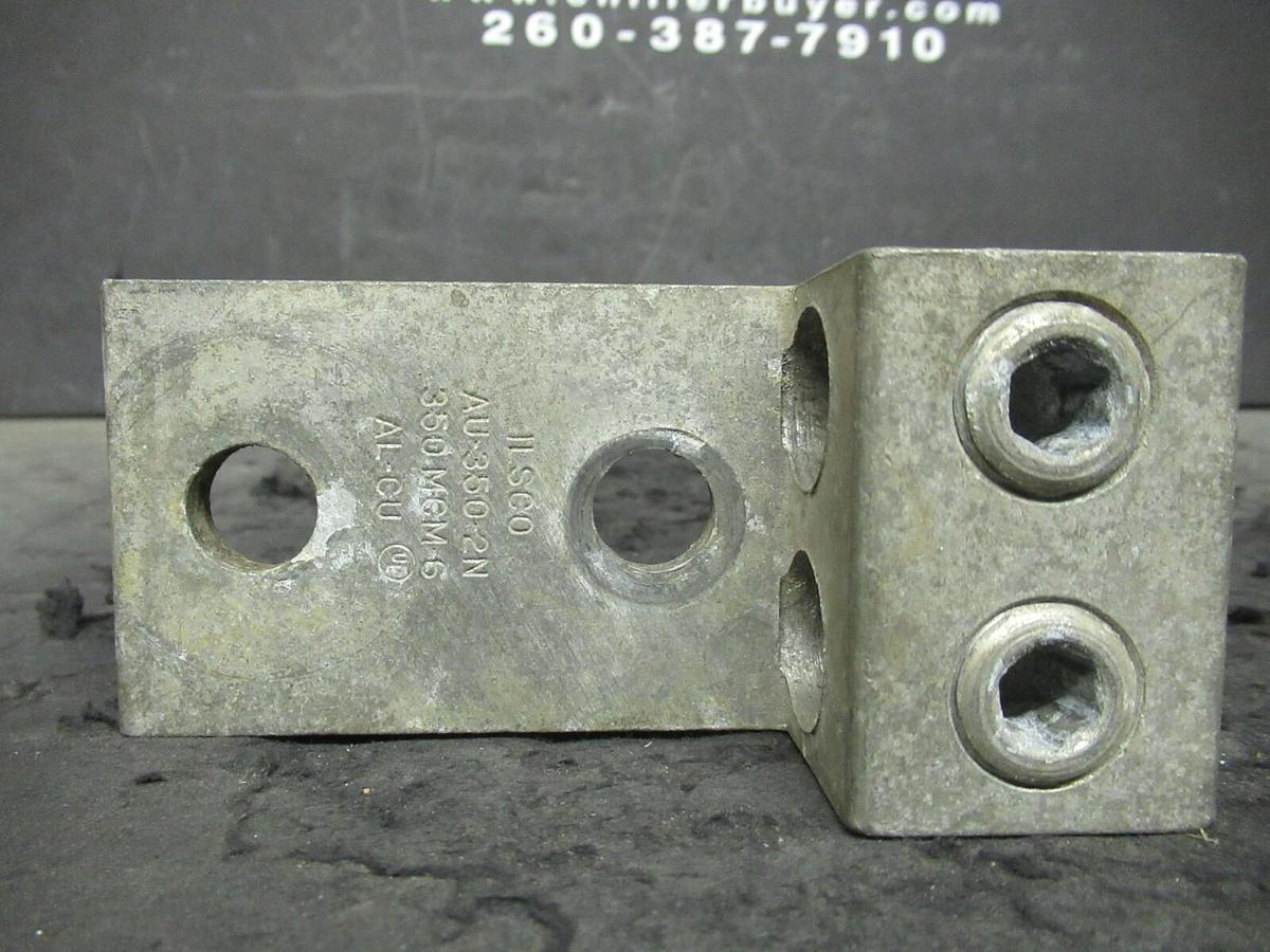 Used ILSCO AU-350-2N 2 DOUBLE BARREL MECHANICAL CONNECTOR LUG TAP 350MCM - #6 GAUGE