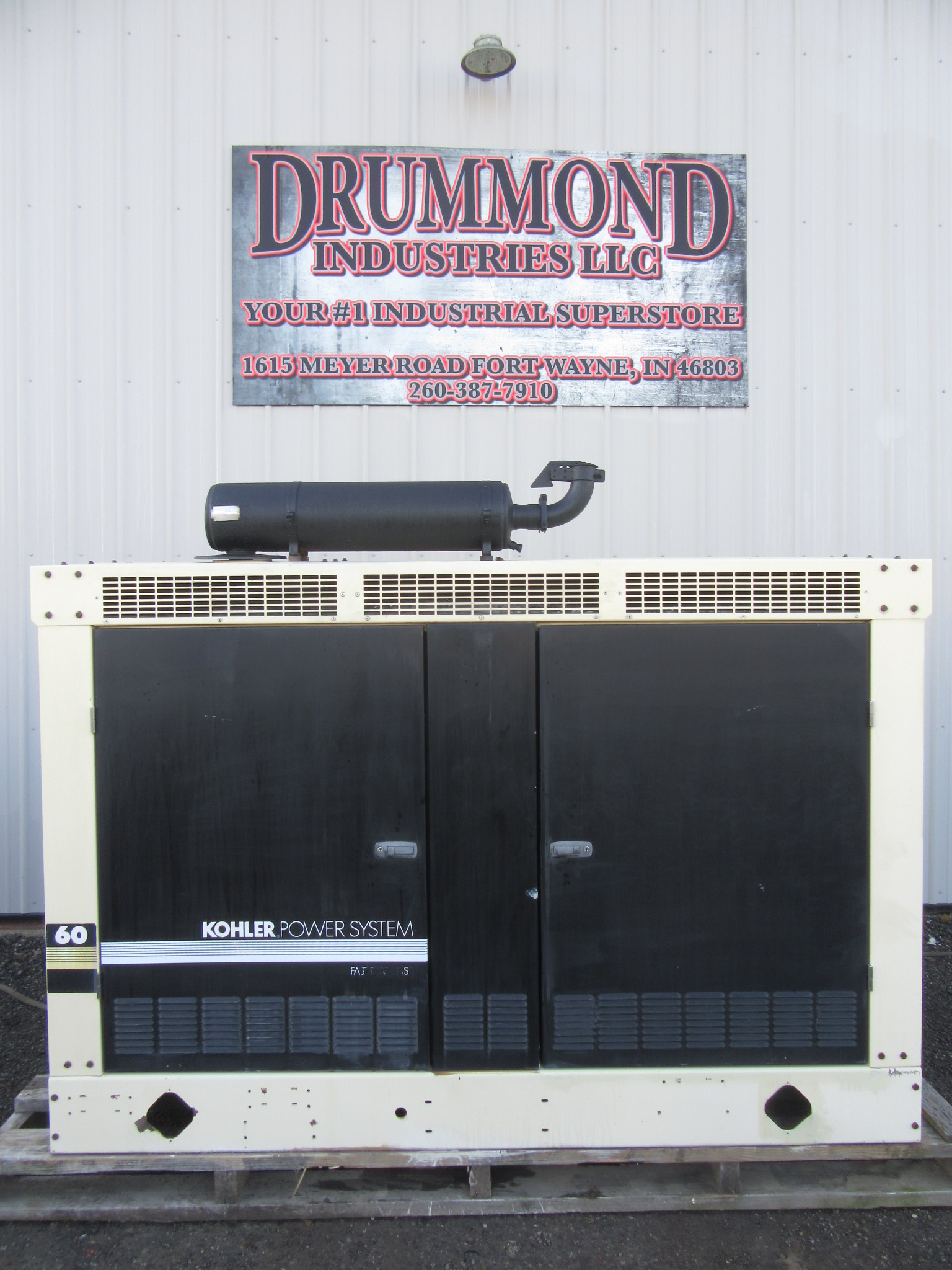 Used 60 KW PROPANE / NAT GAS GENERATOR KOHLER 120/240V 45RZG ENCLOSED VIDEO