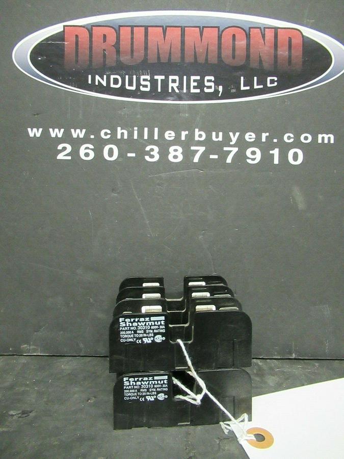 Used 2 PACK FERRAZ SHAWMUT FUSE LUG SET 30312 600 VOLTS 30 AMP **WARRANTY INCLUDED!**