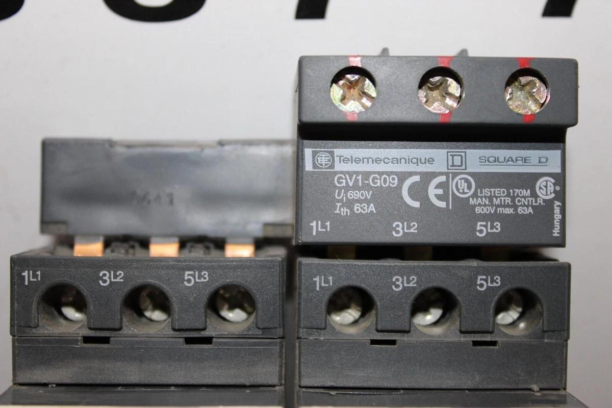 Used TELEMECANIQUE DELTA STARTER LC1D12 25 AMP 3-PHASE 600V 10HP W/ GV2ME14/6-10A