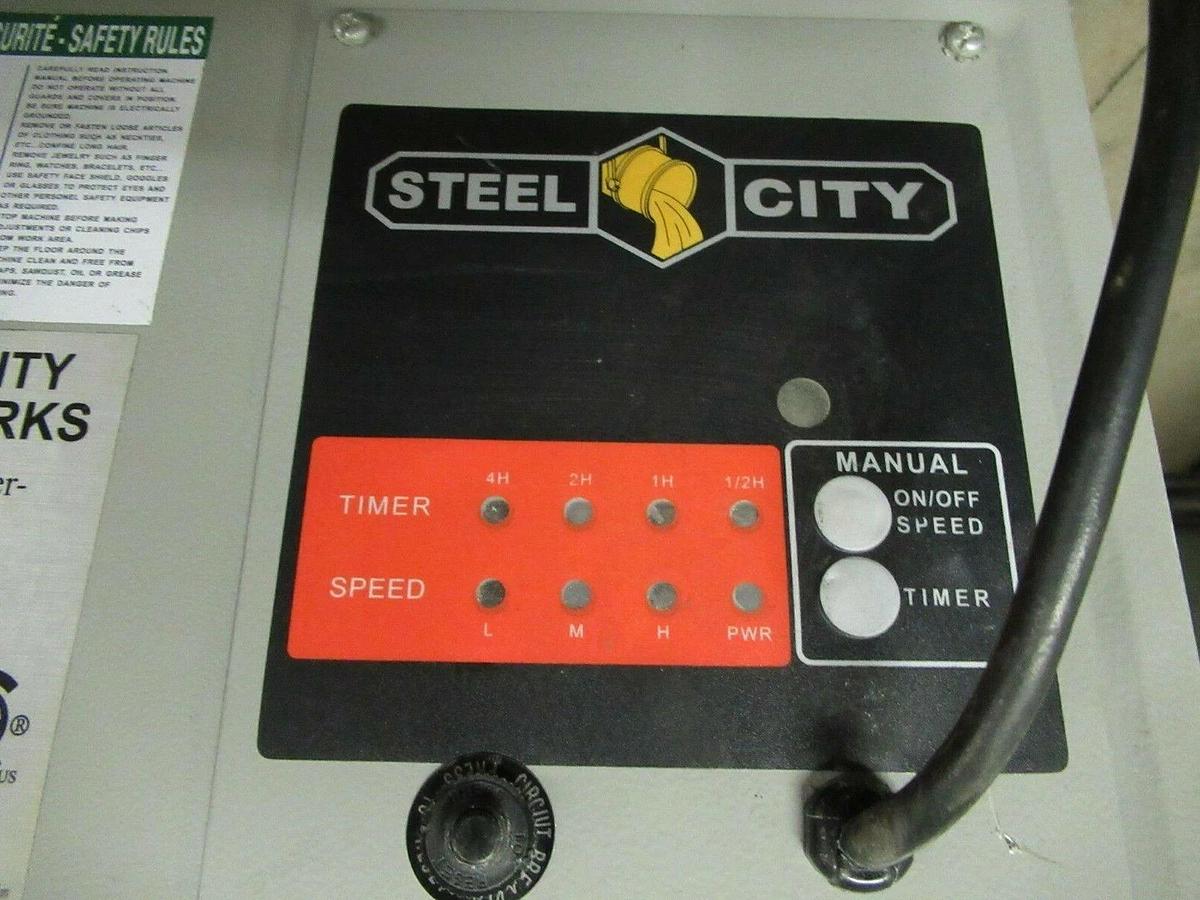 Used STEEL CITY DELUXE AIR FILTER 65120 3 SPEED MOTOR: 120 VAC 6 AMP 1200 RPM 1 PHASE