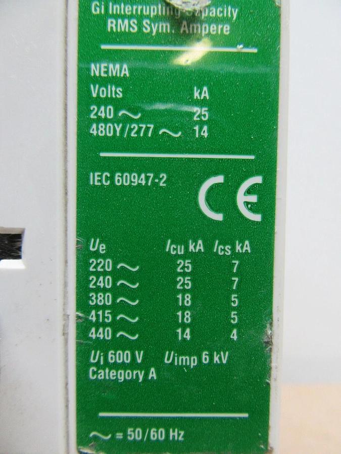 Used CUTLER HAMMER CIRUIT BREAKER GI 125 125 AMP 3-POLE 480/277 VAC **WARRANTY**