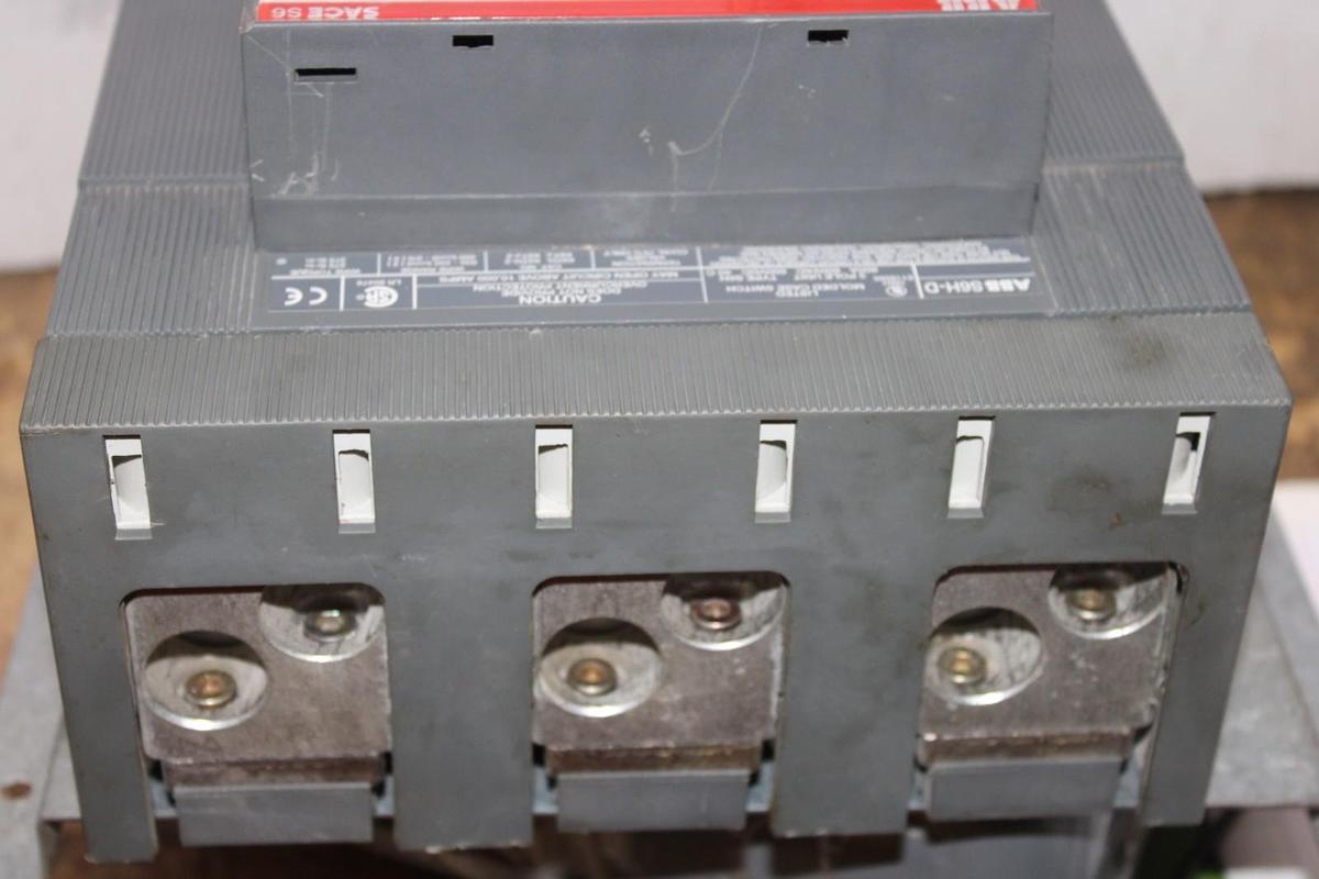 Used ABB MOLDED CASE SWITCH SACE S6 S6H-D 800 AMP 600 VAC 600 VDC 3-POLE S6H
