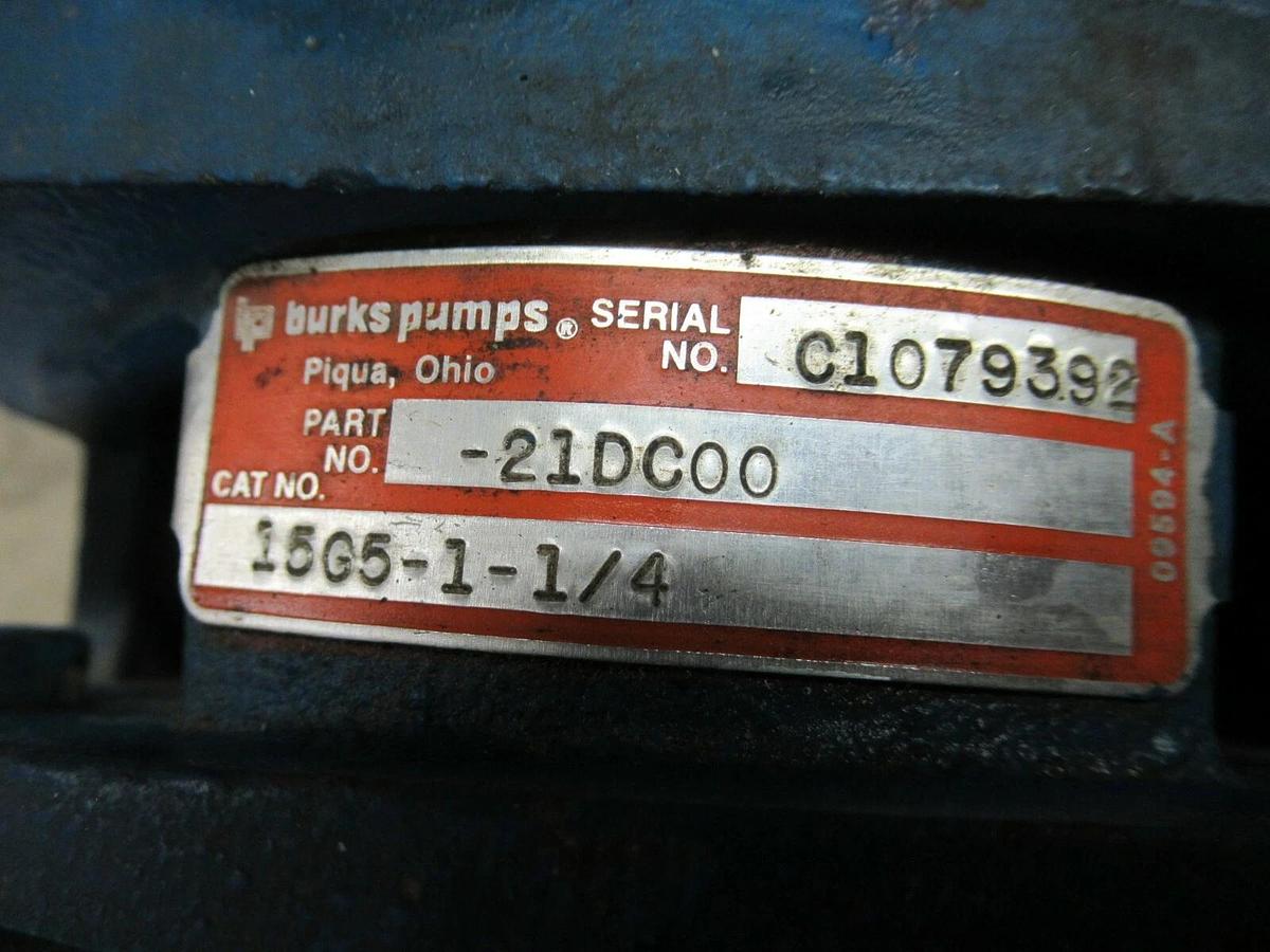 Used BURKS CIRCULATION PUMP 15G5 15G5-1-1/4 1.5 HP 115/208-230 VOLTS 3450 RPM 09675