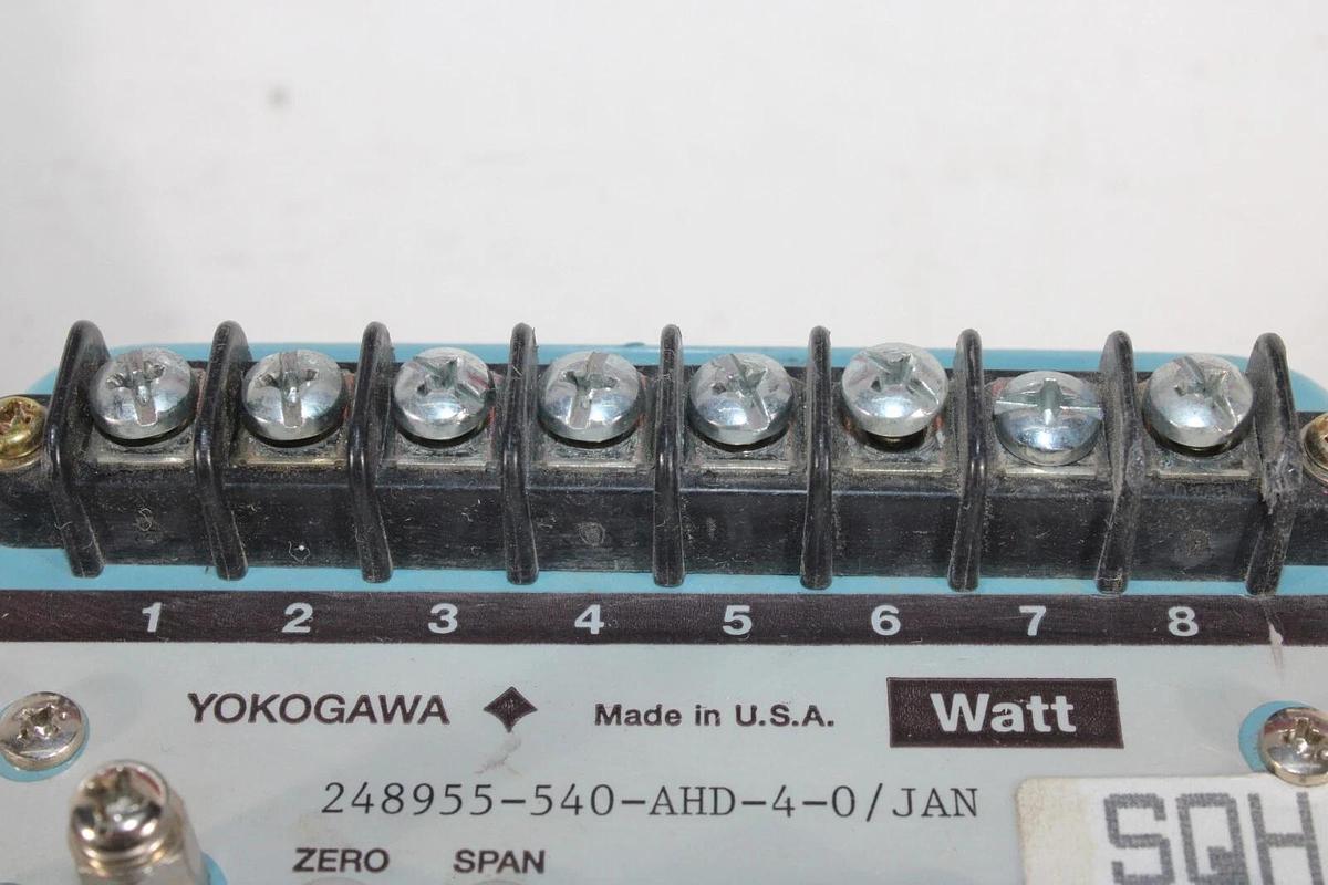 Used JUXTA AC POWER WATT TRANSDUCER 248955-540-AHD-4-0/JAN 120 VAC 20 mA
