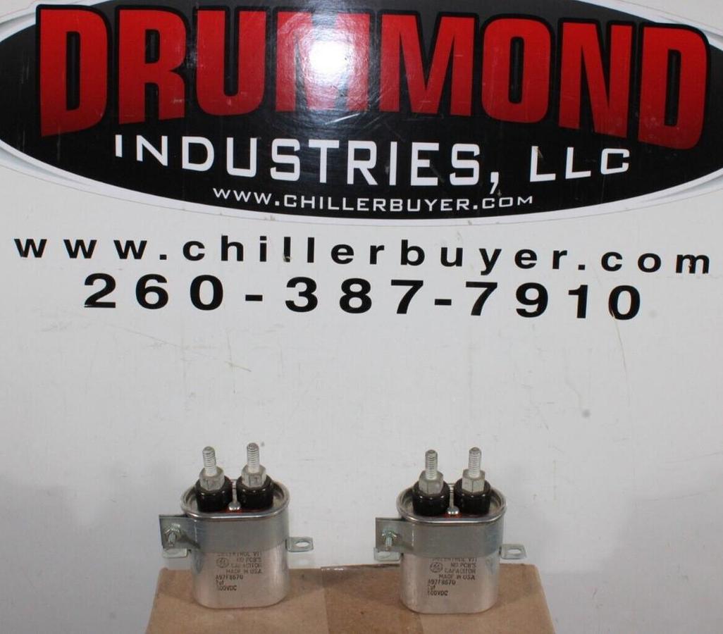 Used LOT OF 2 GENERAL ELECTRIC DIELEKTROL VII CAPACITOR A97F8670 2uF 600 VDC GE