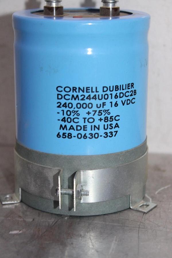 Used CORNELL DUBILIER CAPACITOR DCM244U016DC2B 240,000 uF 16 VDC 658-0630-337