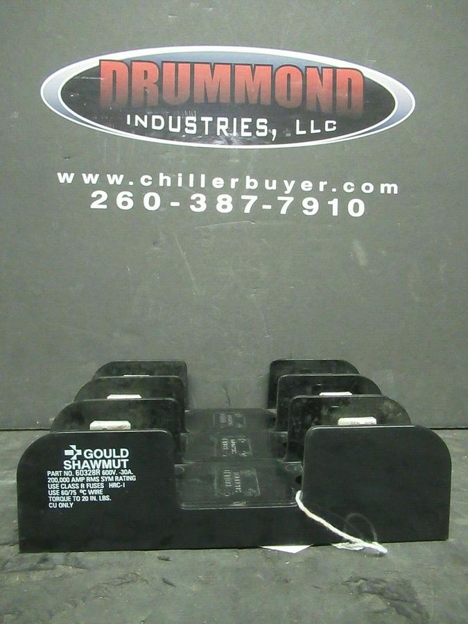 Used GOULD SHAWMUT FUSE HOLDER 60328R FOR 30 AMP 600 V FUSES