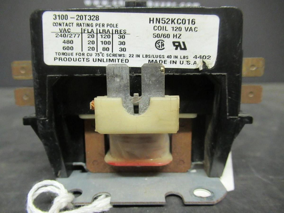 Used FURNAS CONTACTOR 3100-20T328 / HN52KC016 20 AMP 600 VAC 30 AMP/RES