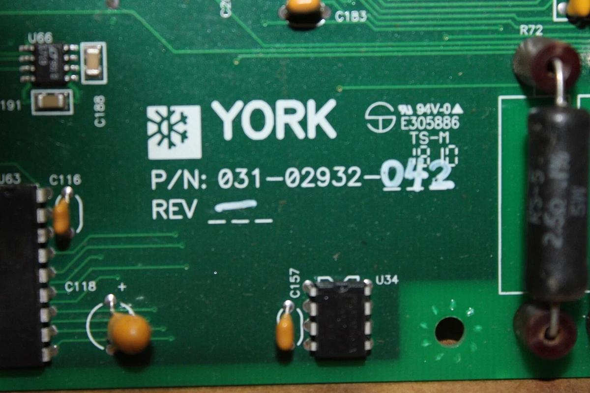 Used YORK CHILLER CONTROL CIRCUIT BOARD 031-02932-042 *WARRANTY*
