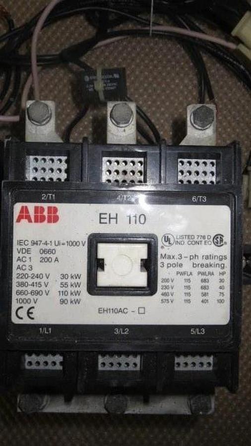 Used ABB REVERSING CONTACTOR EH 210 300 AMP AND EH 110 200 AMP WITH WIRING