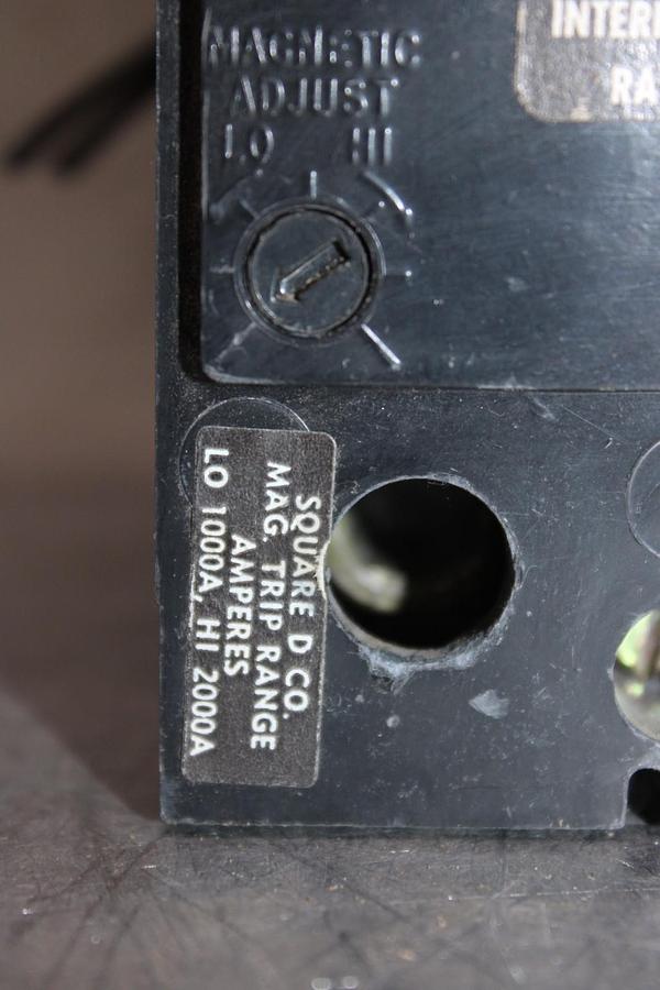 Used SQUARE D CIRCUIT BREAKER KAL362001021 200 AMP 600 VAC 3-POLE W/ SHUNT TRIP