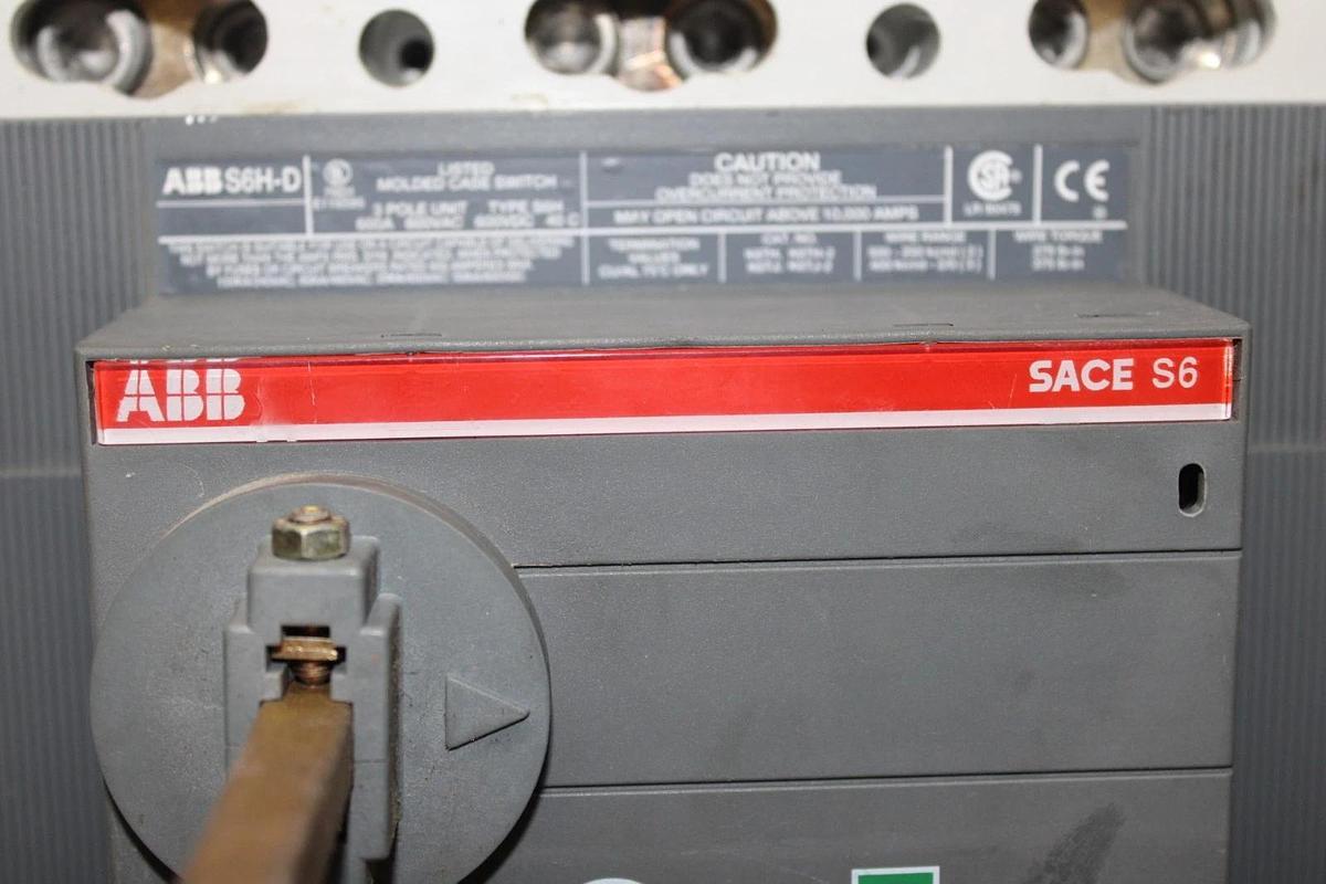 Used ABB MOLDED CASE SWITCH S6H-D 600 AMP 600 VAC 3-POLE S6H **WARRANTY**