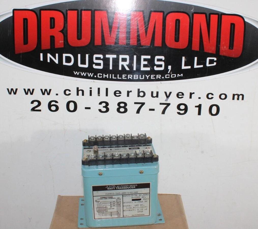 Used JUXTA AC POWER WATT TRANSDUCER 248955-540-AHD-4-0/JAN 120 VAC 20 mA