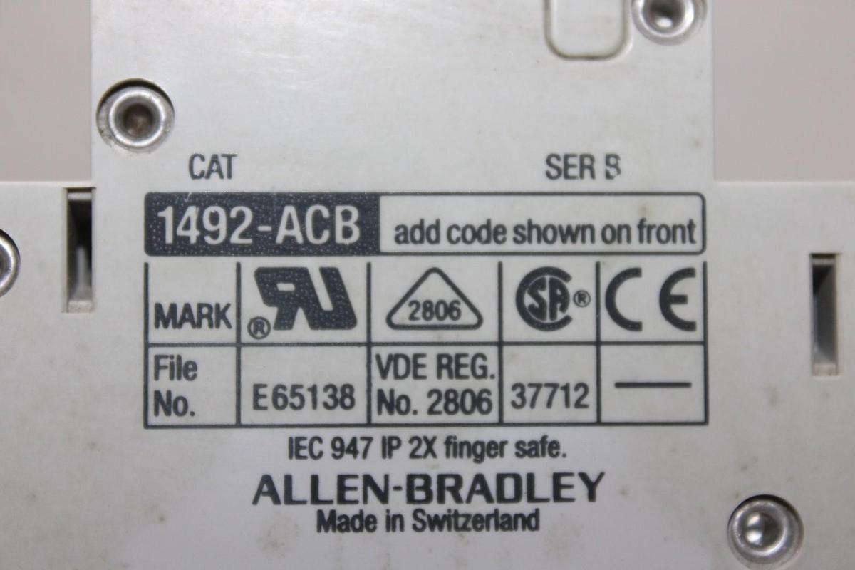 Used ALLEN BRADLEY CIRCUIT BREAKER 1492-CB3 1492-ACB 480/277 VAC 30 AMP 4-POLE