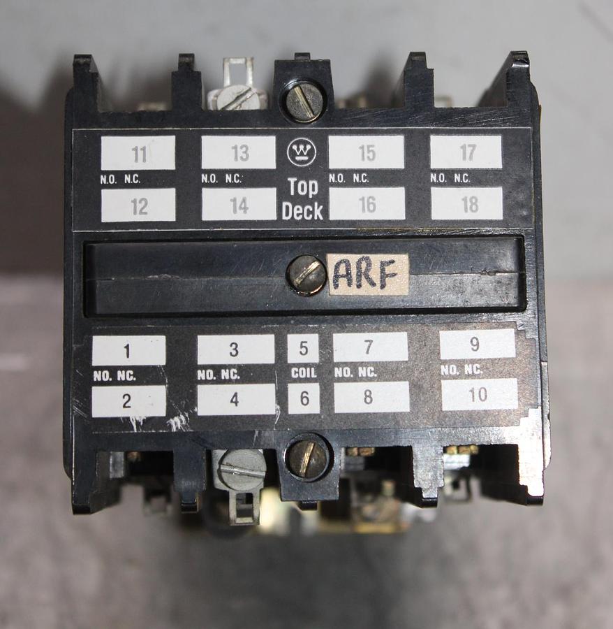 Used WESTINGHOUSE INDUSTRIAL CONTROL RELAY ARB4A 10 AMP 600 VAC