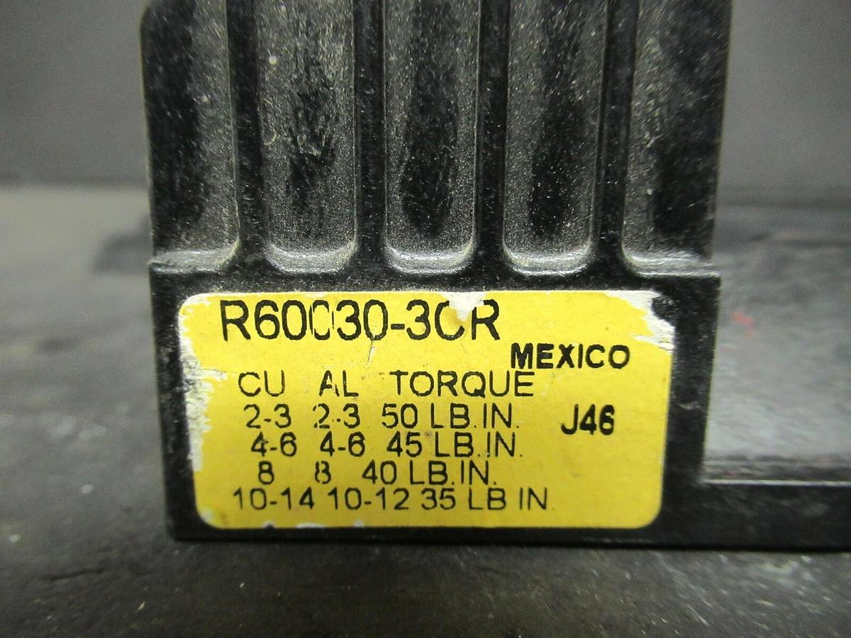 Used BUSSMAN FUSE HOLDER R60030-30R FOR 30 AMP 600 V CLASS R FUSES **WARRANTY**
