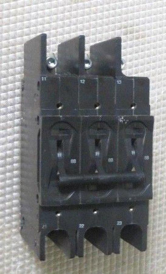 Used AIRPAX BREAKER F.L. AMPS 88 --- 3 POLE --- 240 VAC WITH TOP BOLTS