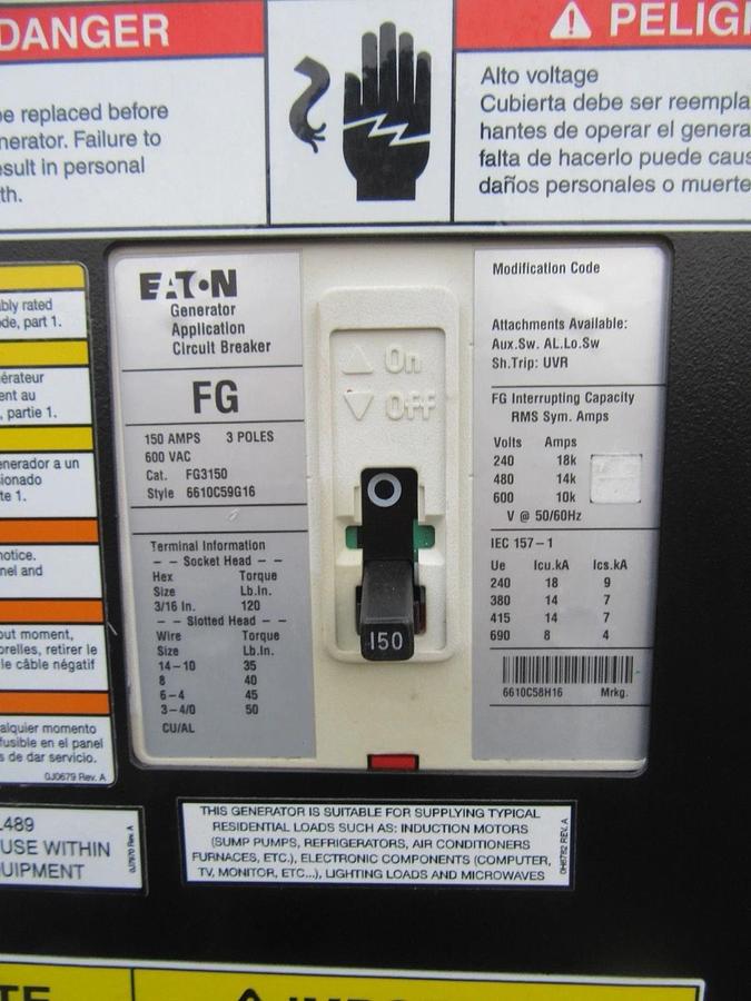 Used 2015 30 KW DIESEL GENERATOR GENERAC 120/240 VOLT SINGLE PHASE 181 HOURS VIDEO