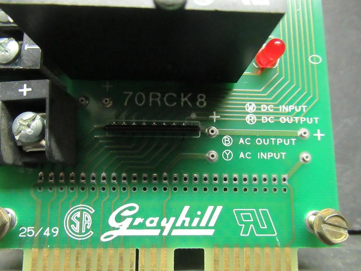 Used GRAYHILL RELAY BOARD I/O RACK 70RCK8 70AD3238 REV D TST: SRS 9824 * WARRANTY *