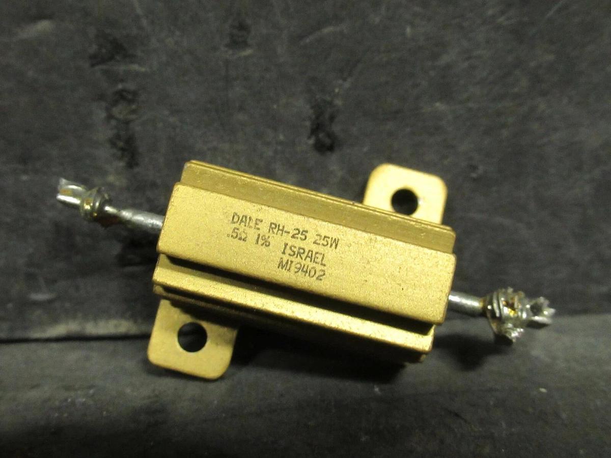 Used (6 QTY) VISHAY DALE RH-25 25 WATT 0.5 OHM ALUMINUM POWER RESISTORS MI9402 1%