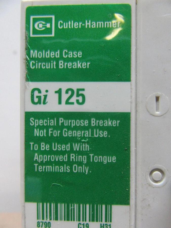 Used CUTLER HAMMER CIRUIT BREAKER GI 125 15 AMP 3-POLE 480/277 VAC **WARRANTY**