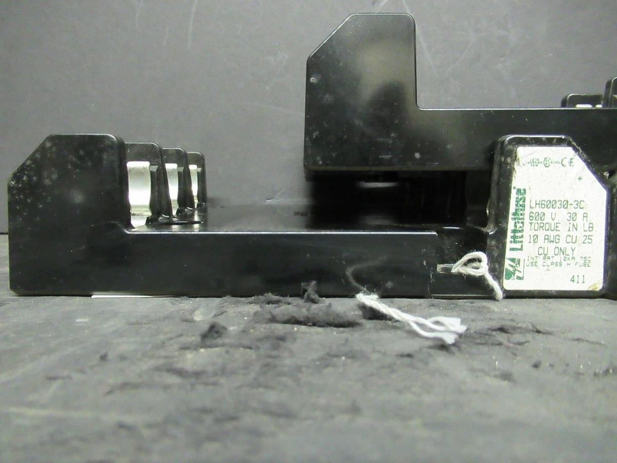 Used LOT OF 3 LITTELFUSE FUSE HOLDER LH60030-3C FOR 30 AMP 600 V *WARRANTY INCLUDED*