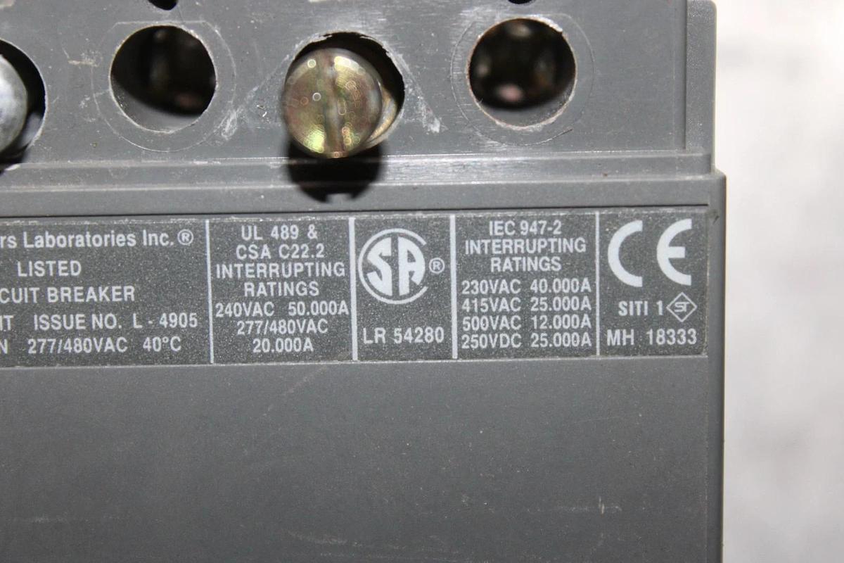 Used ABB CIRCUIT BREAKER SACE S1 S1N 60 AMP 3-POLE 277/480 VAC **WARRANTY INCLUDED**