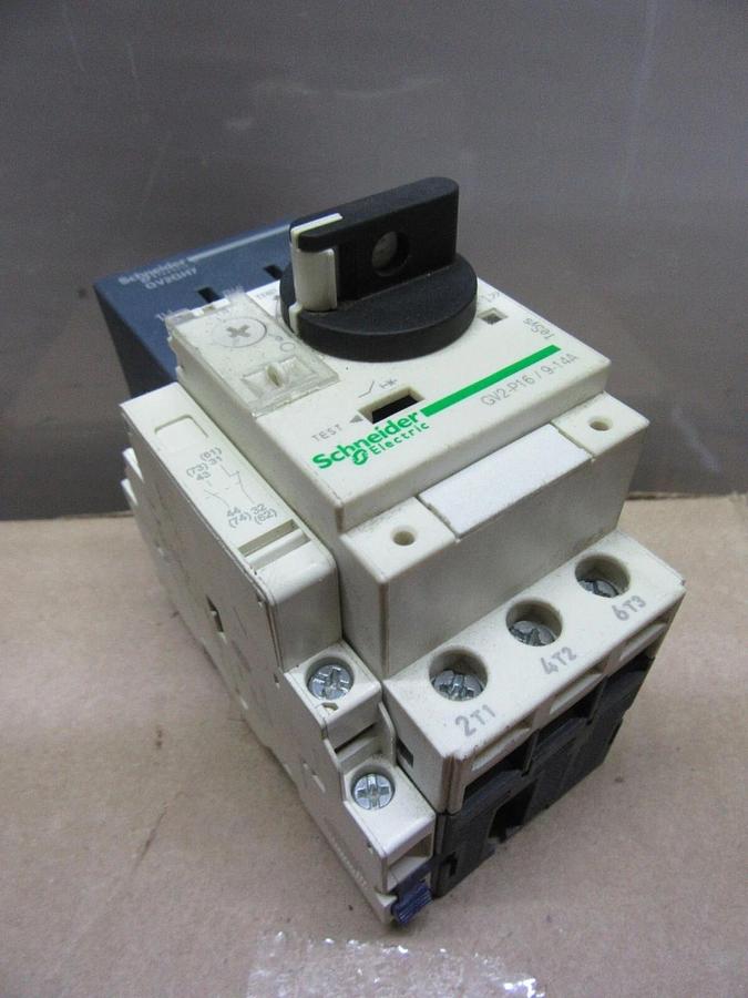 Used SCHNEIDER MANUAL MOTOR STARTER GV2-P16 600 VAC 10 HP 14 AMP 3-PHASE