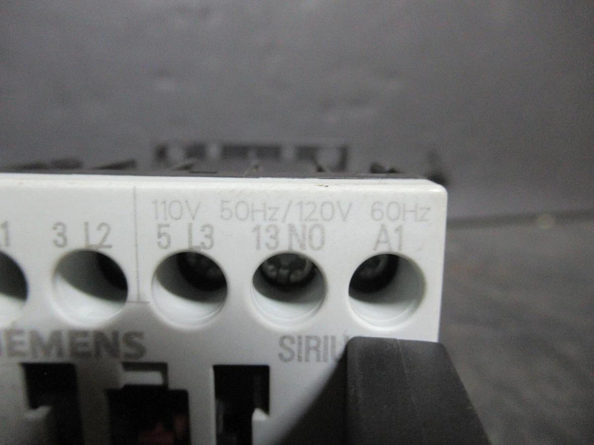 Used SIEMENS CONTACTOR 3RT1016-1AK61 20 AMP 600 VAC 7.5 HP 3-PHASE COIL: 110/120