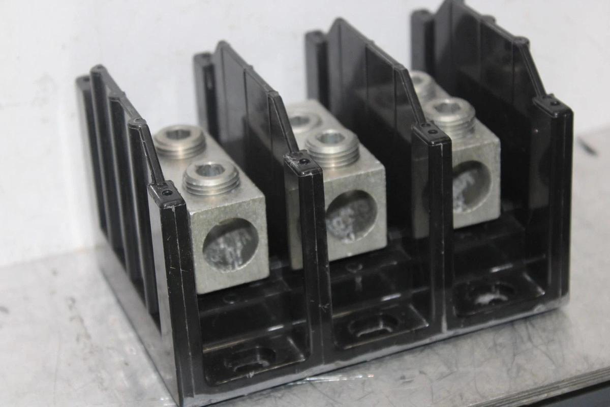Used BUSS POWER DISTRIBUTION LUG 16303-3 3-POLE 310 AMP 600 VOLT CU/AL WIRE