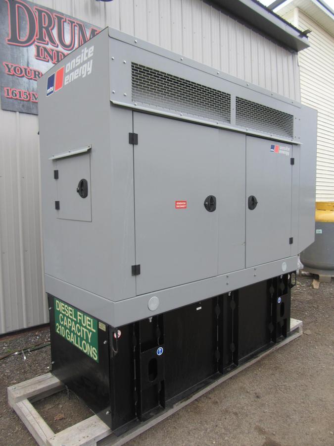 Used 50 KW DIESEL GENERATOR MTU 120/240 V JOHN DEERE SOUND ENCLOSED 329 HRS VIDEO